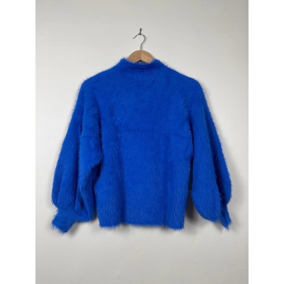 Line & Dot Fuzzy Alder Sweater Bright Blue Size M - Picture 3 of 9